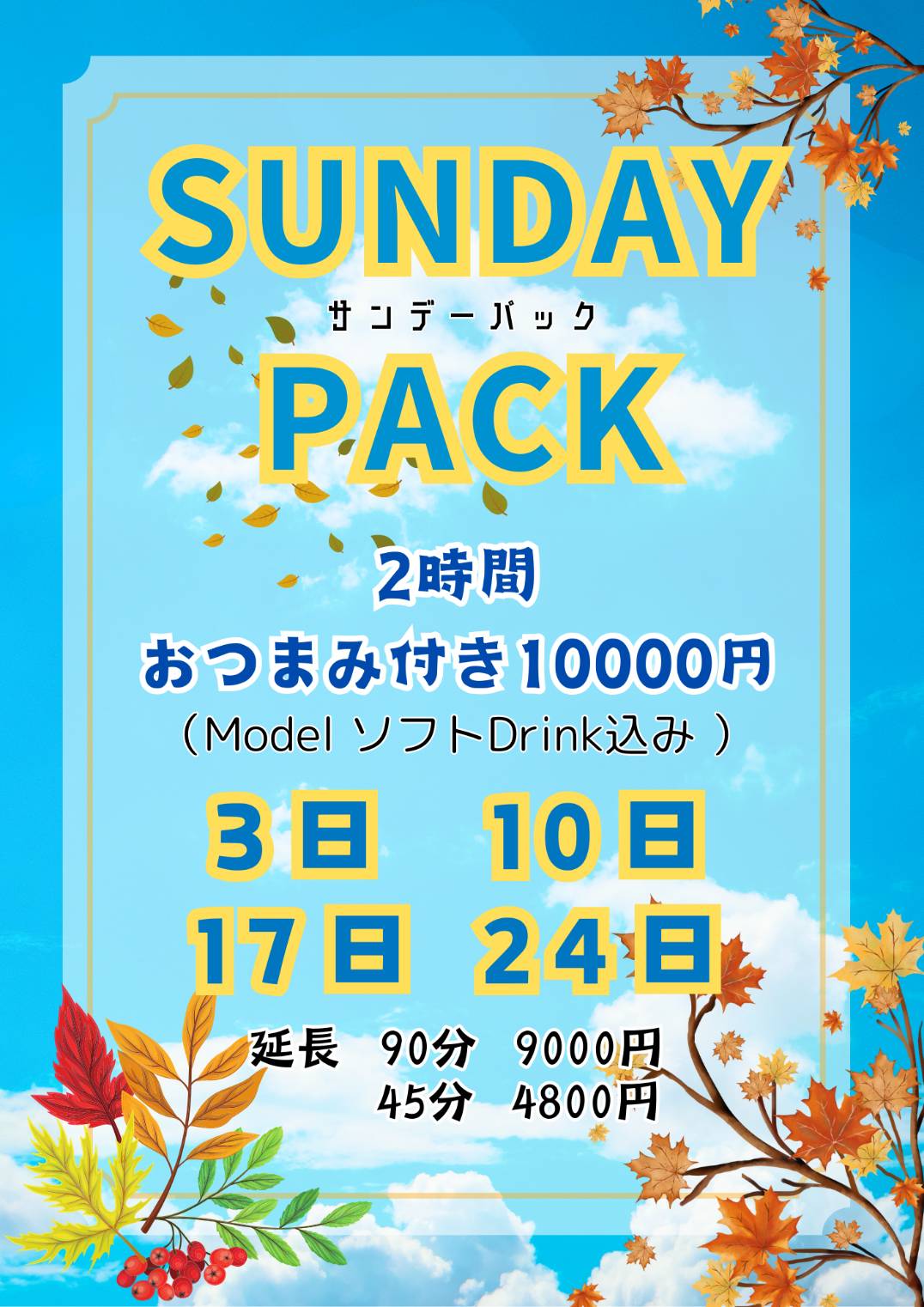 ✨11月の日曜がお得✨