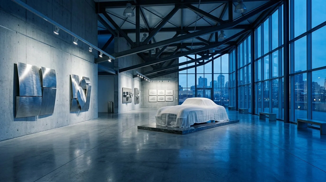 How to Commission a One-of-a-Kind Automotive Paint Artwork on Metal for a Luxury Collector's Space - Scene