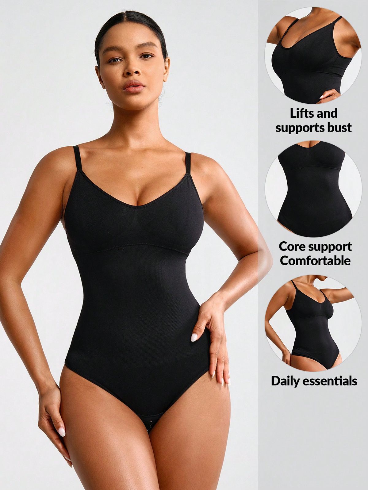 Seamless Shapewear Bodysuits, Triangle Panty Lift Hip Jumpsuit.
