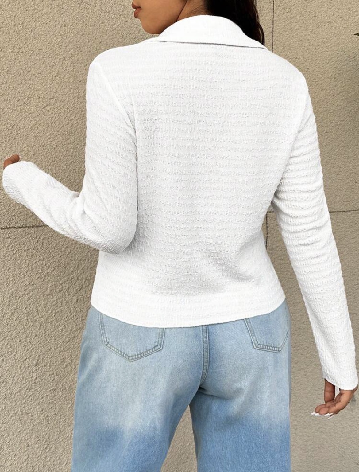 Elena Textured Ruched Button-Down Blouse 2