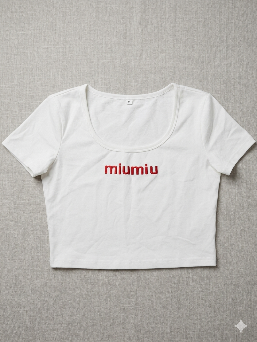 MiuMiu Signature Essential Scoop Crop