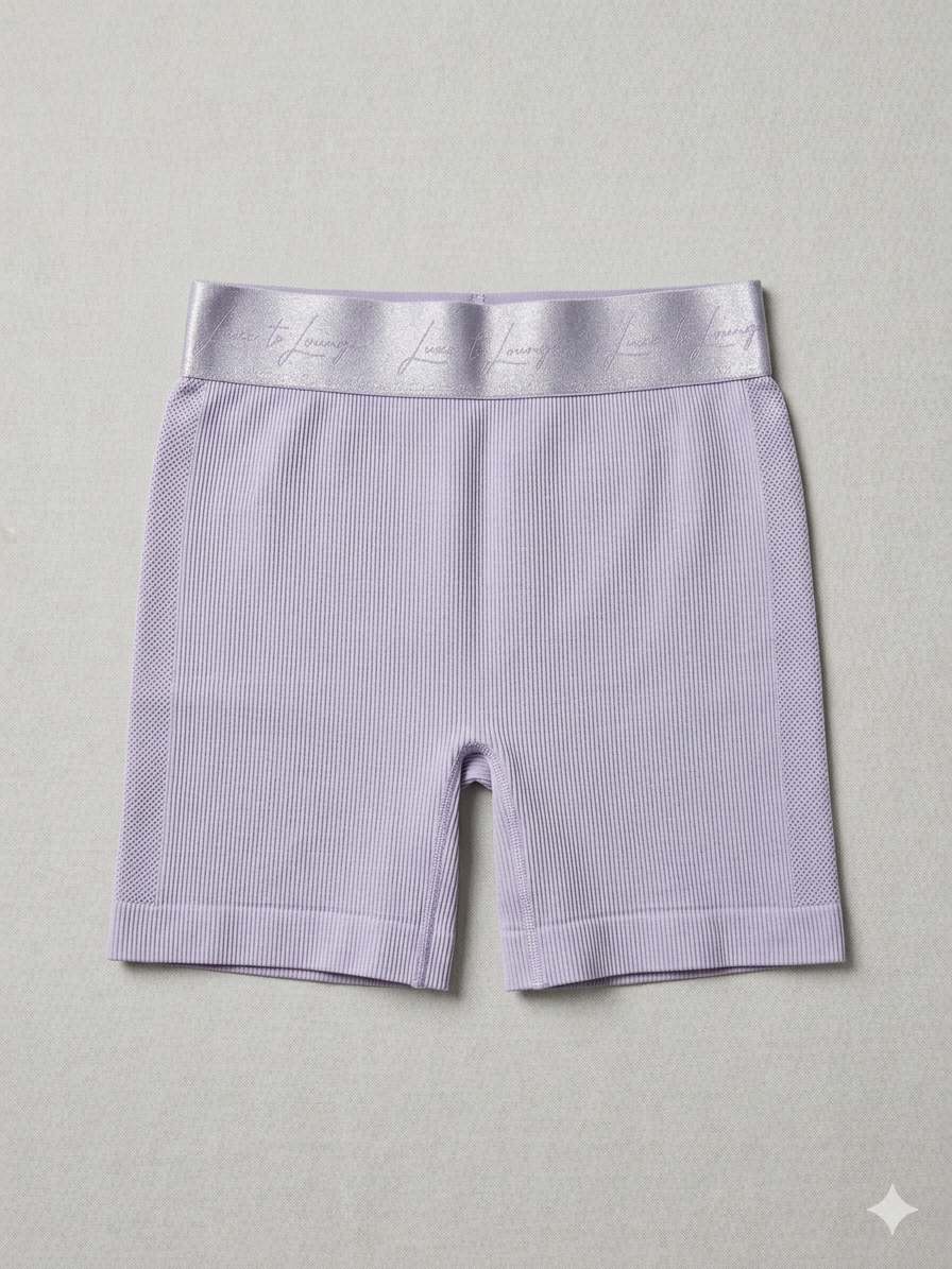 High-Waisted Ribbed Biker Shorts