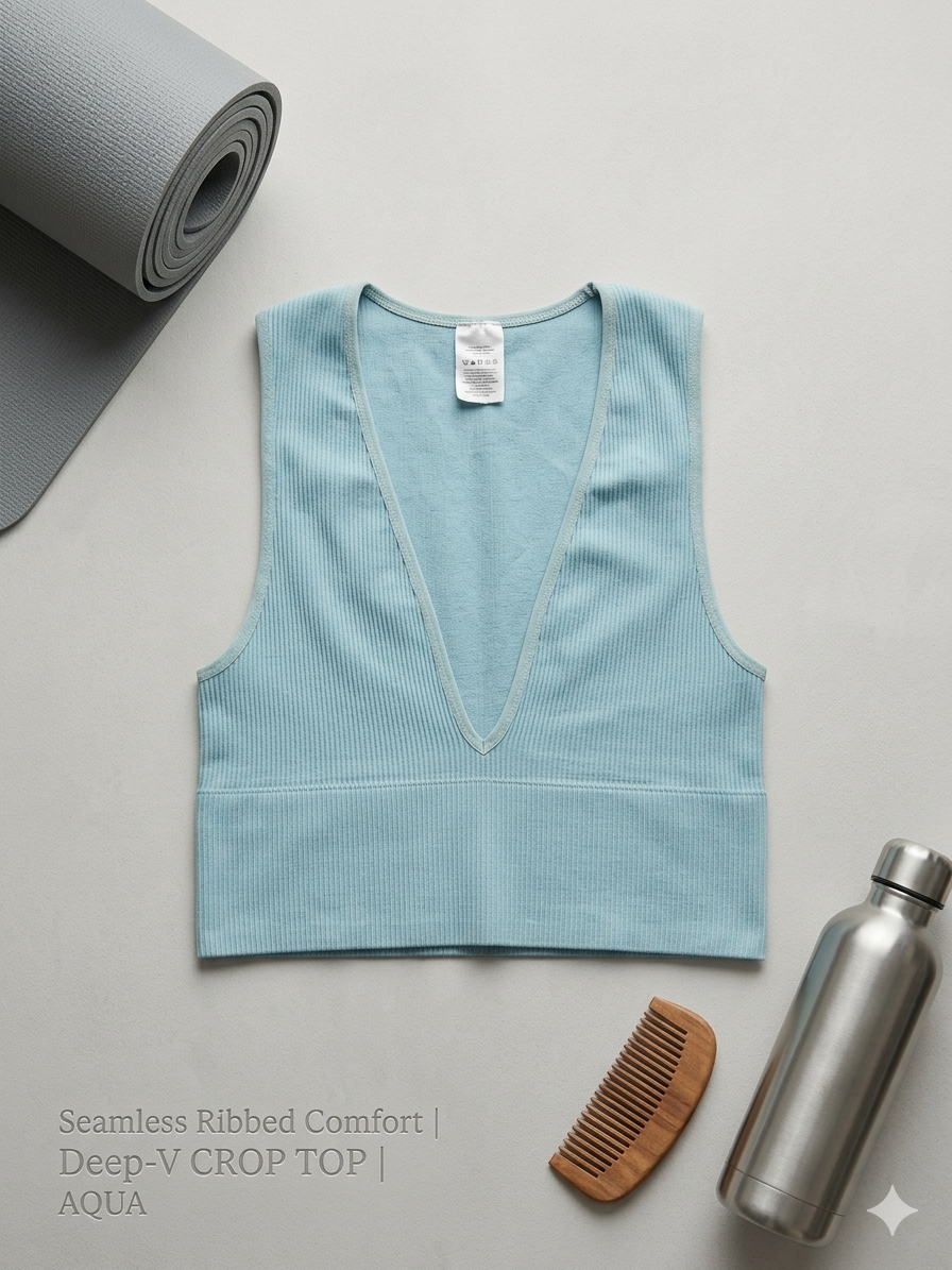 Ribbed V-Neck Sleeveless Peplum Top 1