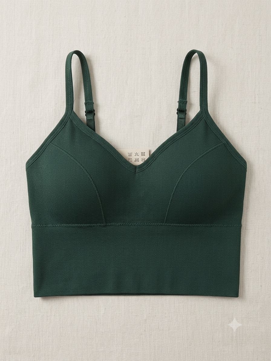 V-Contour Ribbed Longline Bralette 1