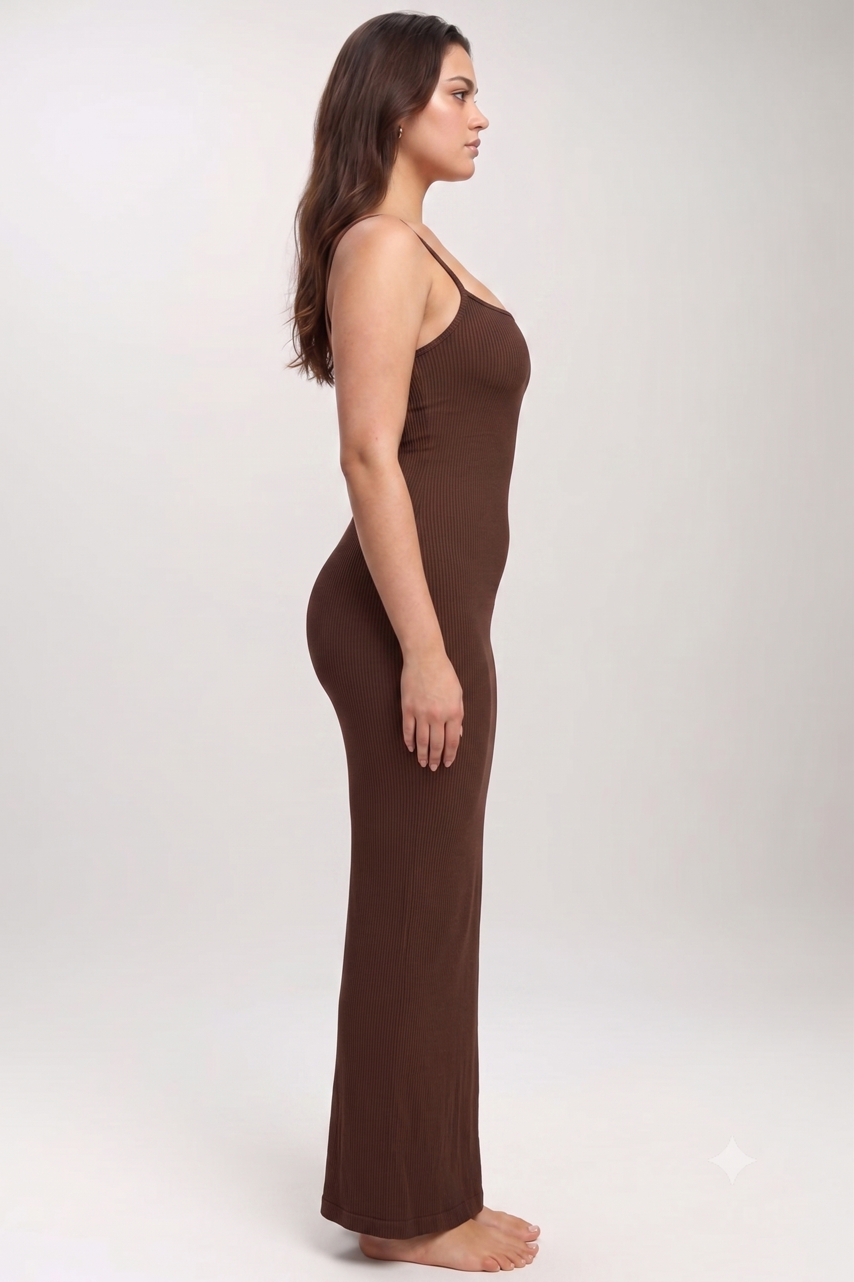 Hourglass Seamless Ribbed Maxi: Thick Compression Bodycon with Short Sleeve 1