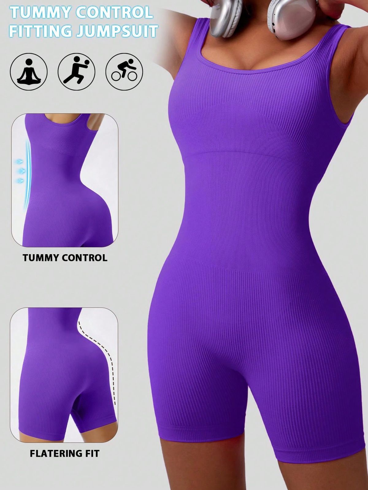 Ribbed Seamless Bodycon Romper