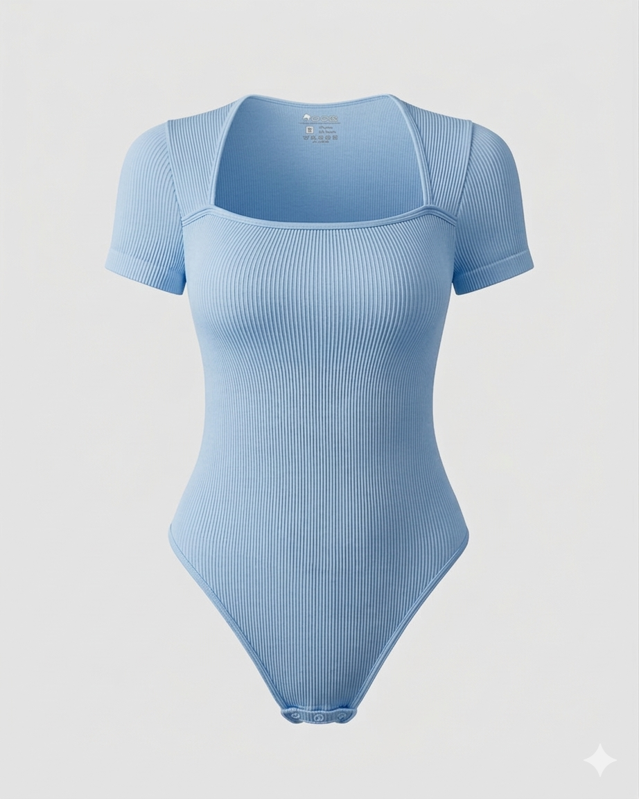 Sculpting Square-Neck Ribbed Bodysuit 4