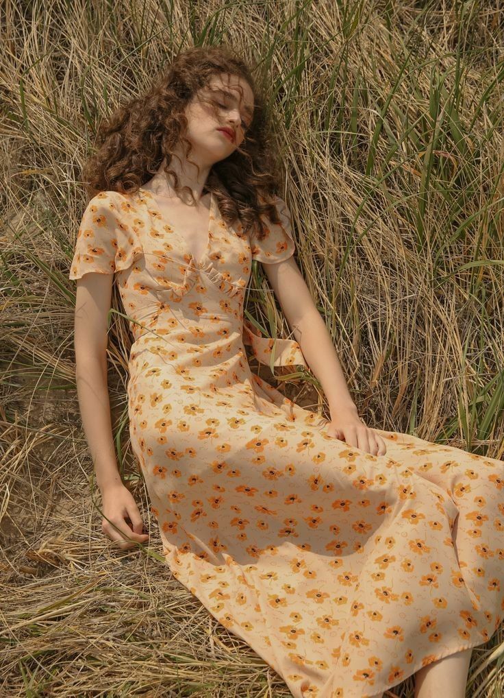 The Meadow Muse Floral Midi Dress by Xiarichanming 3