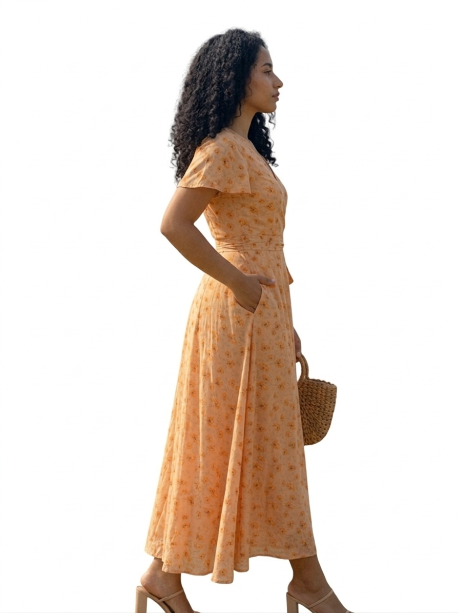 The Meadow Muse Floral Midi Dress by Xiarichanming 1