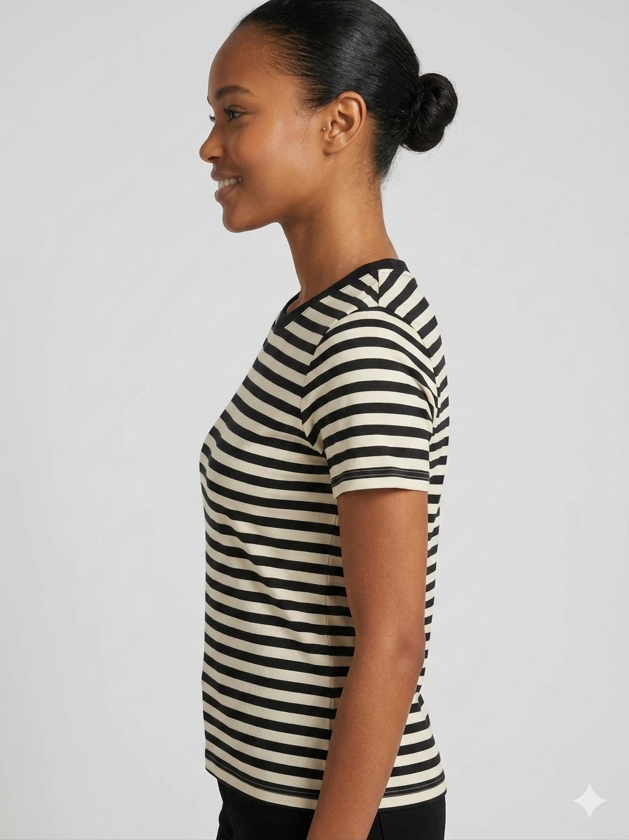 Primark Essentials Striped Crew Neck Tee 1