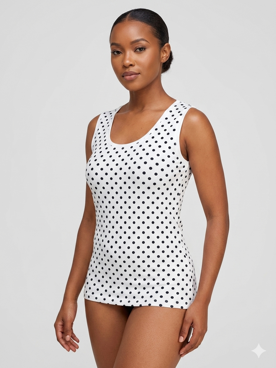 Essential Polka Dot Scoop Tank Top