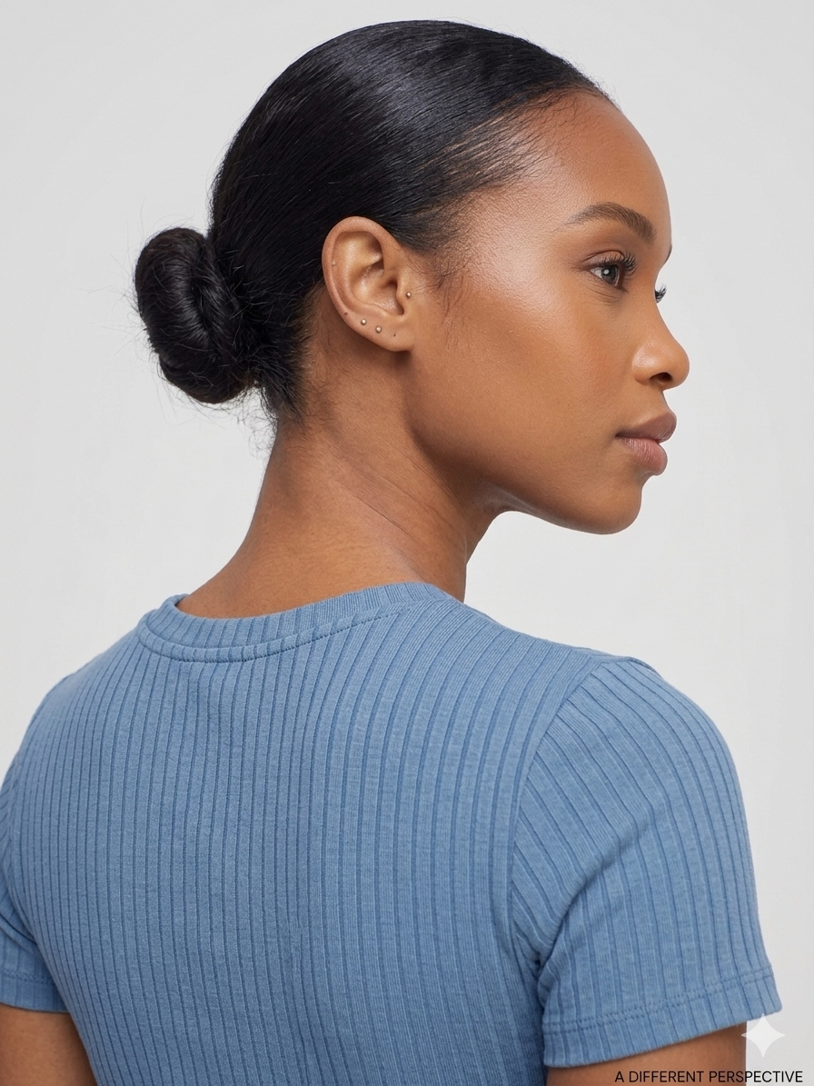 Essential Ribbed Sculpt Tee in Dusty Blue 1