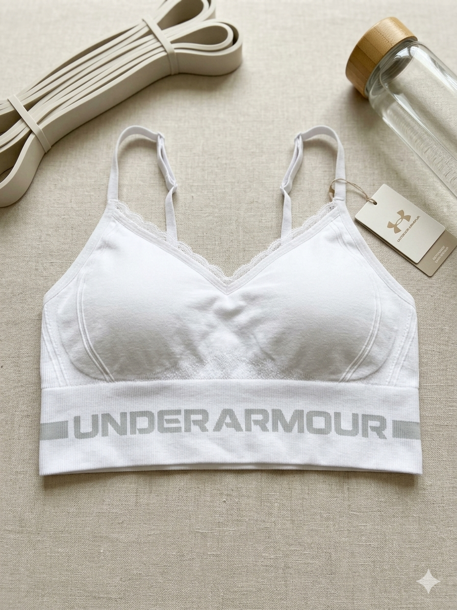 Under Armour Seamless Lace-Trim Sports Bra