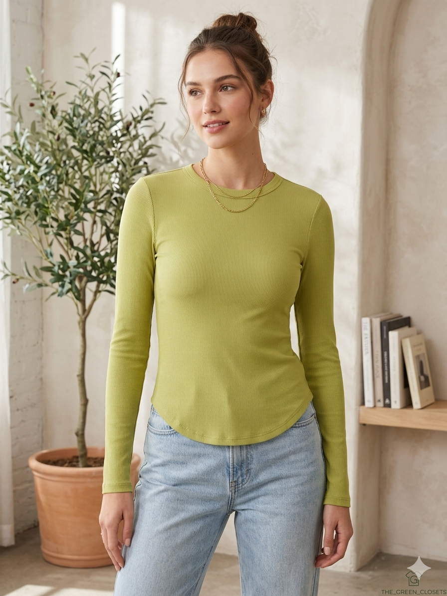 No Boundaries Long-Sleeve Ribbed Crew Neck Top 2