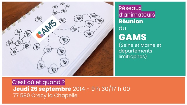 Les animateurs du réseau GAMS (Aisne-Marne-Seine) se réunissent le jeudi 26 septembre prochain 