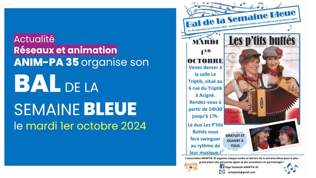 Un bal pour la semaine bleue en Ille-et-Villaine le mardi 1er octobre.