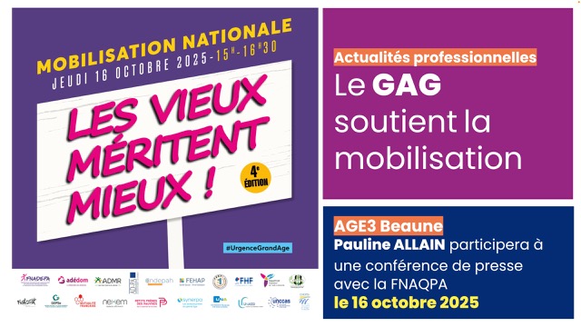 Le GAG soutient la mobilisation : "Les vieux méritent mieux ! - Jeudi 16 octobre 2025.