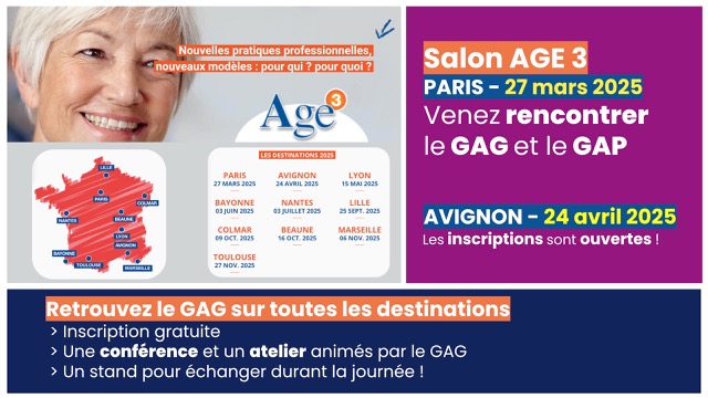 Le GAG présent sur le salon AGE3 Paris le 27 mars 2025.  