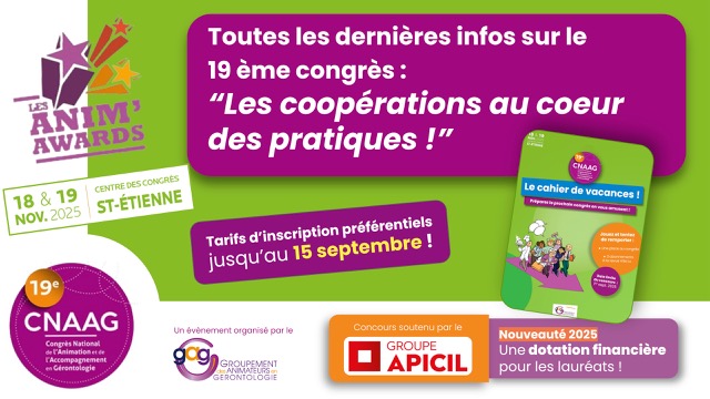 Le point sur les informations sur le 19 ème Congrès National de l'Animation !