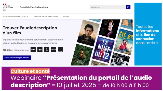 Présentation du Portail de l'audiodescription le 10 juillet prochain en visio !