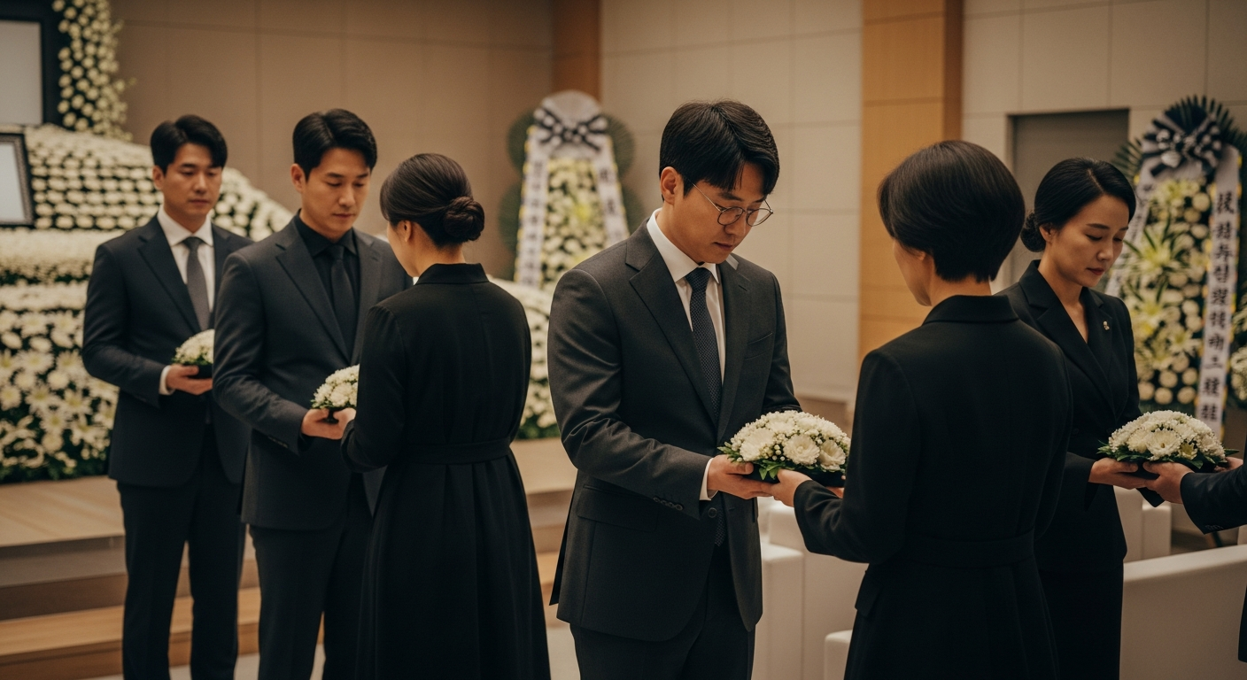장례식장 예절을 지키며 조문하는 현대 한국인들의 모습 - 가효상조 장례 가이드 장례식장 예절: 조문객 필수 가이드 (복장, 부의금, 절차 완벽 정리)