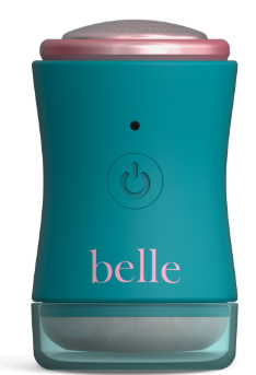 Belle Womens Electric Facial Shaver, Rechargeable, Rose Quartz Massager, with 2 Dermaplaning Razors