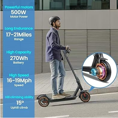 Electric Scooter,500W-Motor- Adults-Electric-Scoote