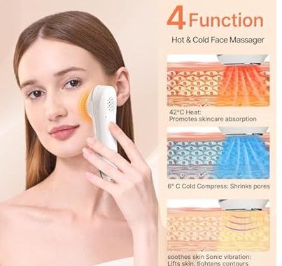 Face Massager Hot and Cold, 42C/6C Vibration Device for Smoother Tighter Face 1