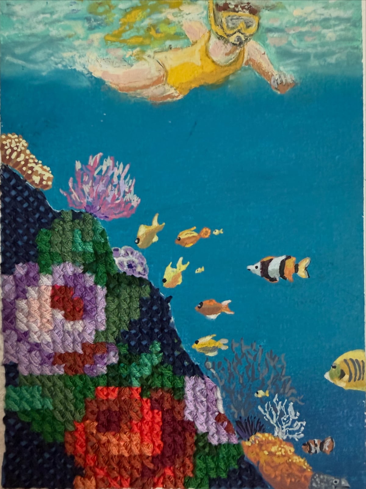 Snorkeler #1 - Mixed Media