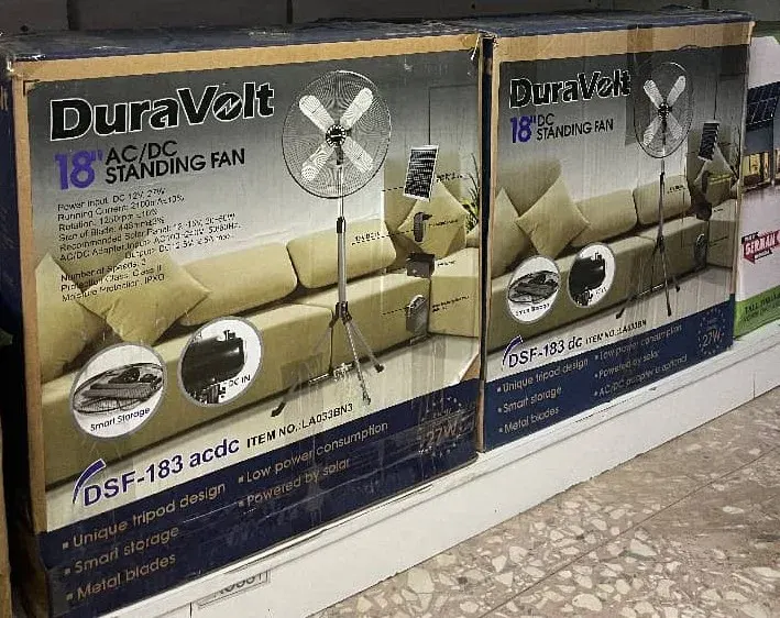18" 12V Duravolt AC/DC non-rechargeable  fan with 2.5A 12V adaptor, photo 2 of 2