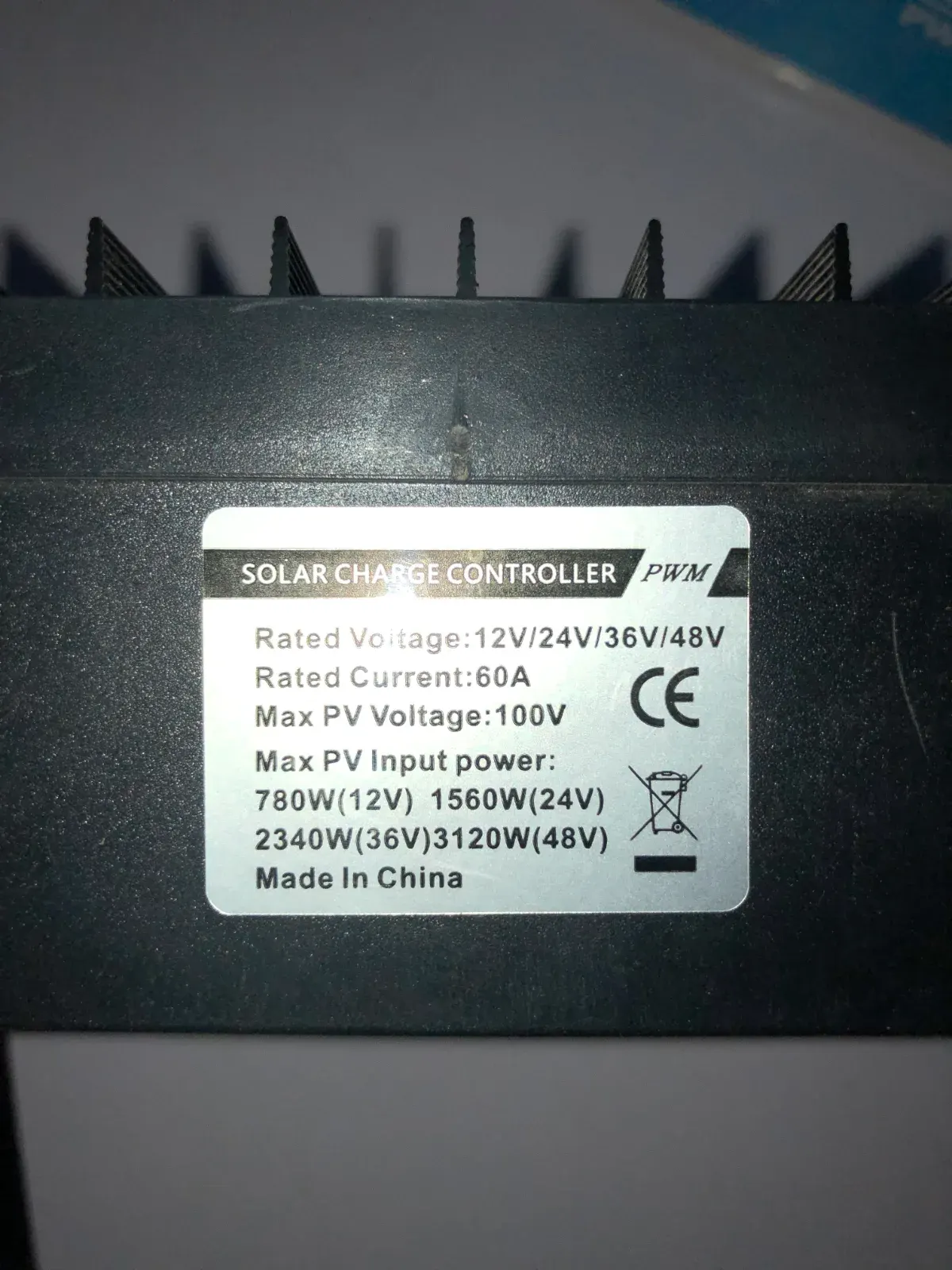 PWM Solar Charge Controller 60A/12/24/36/48v, photo 2 of 2