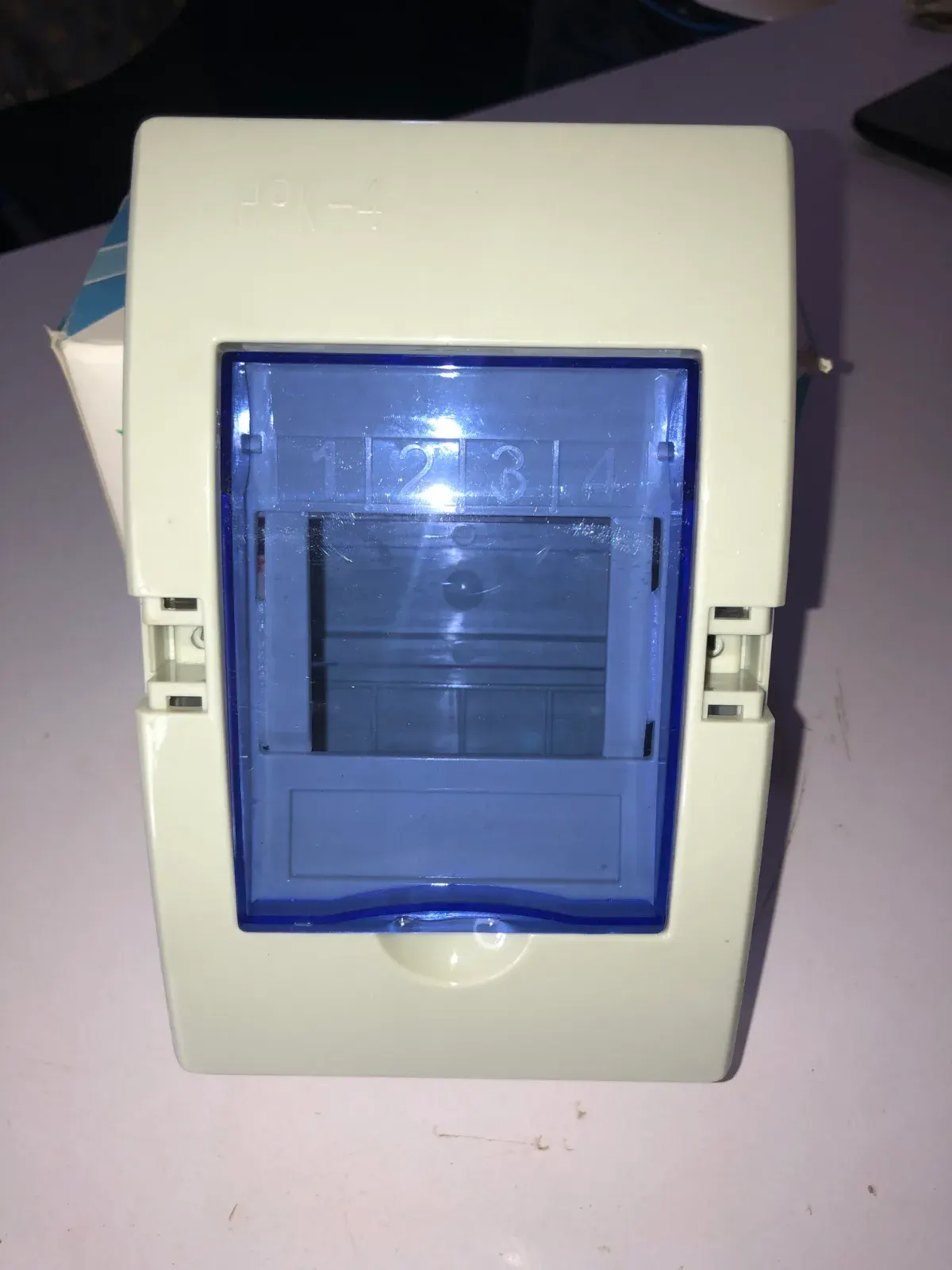 4 Way Circuit Breaker Distribution Protection Box with DIN Rail, Surface-Mounted, photo 2 of 2