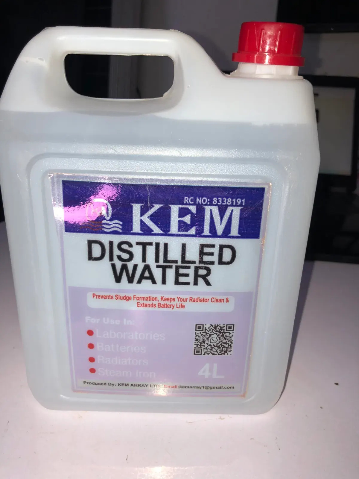 4 litres distilled of water for inverter Tubular Battery
