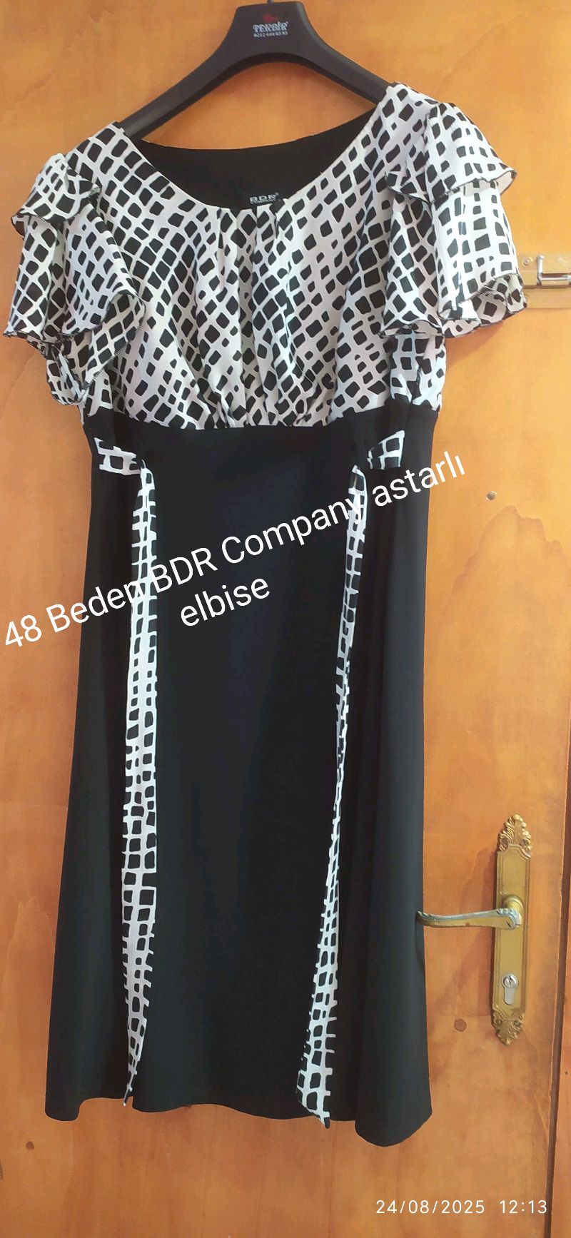 48 beden krep elbise 1 kez giyildi