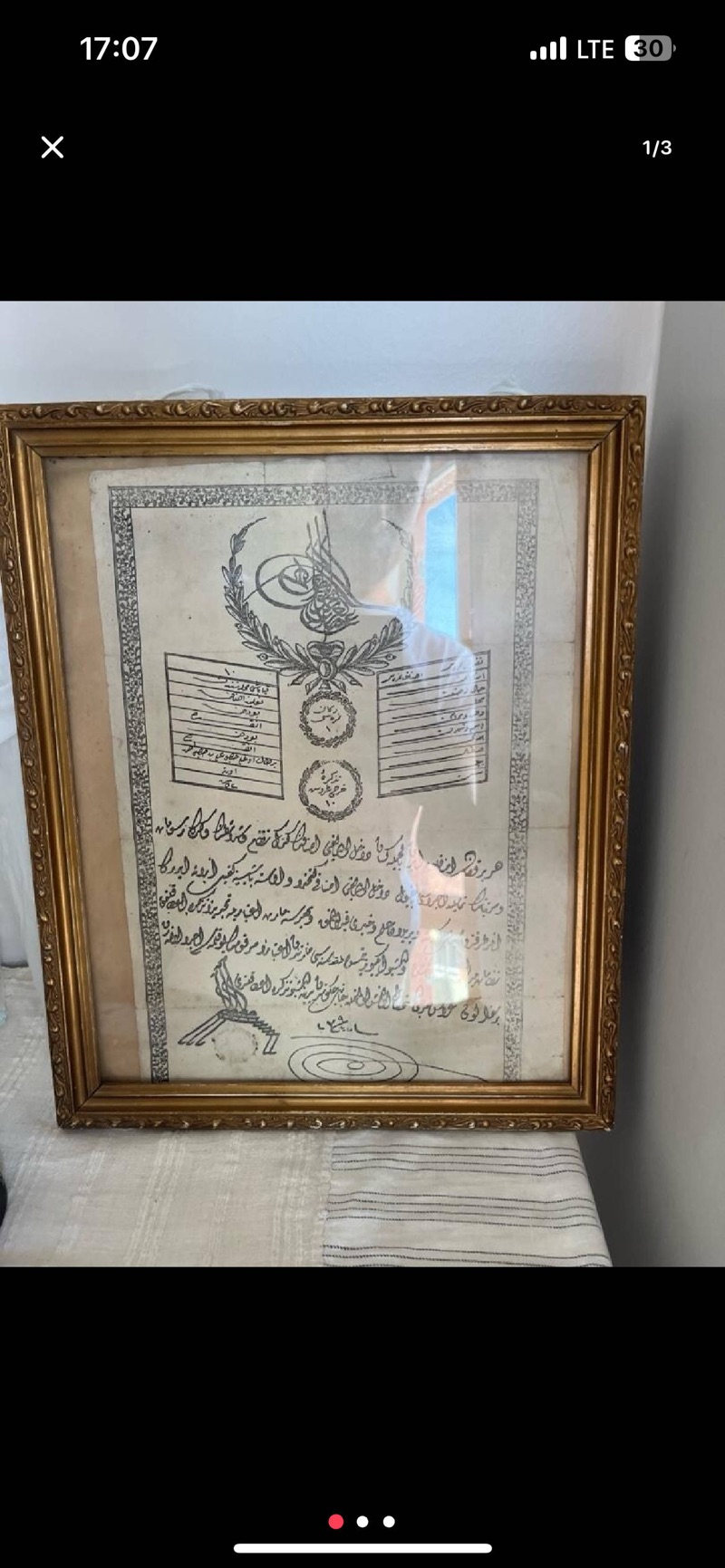 Enver Paşa İmzalı R1279 tarihli Berat
