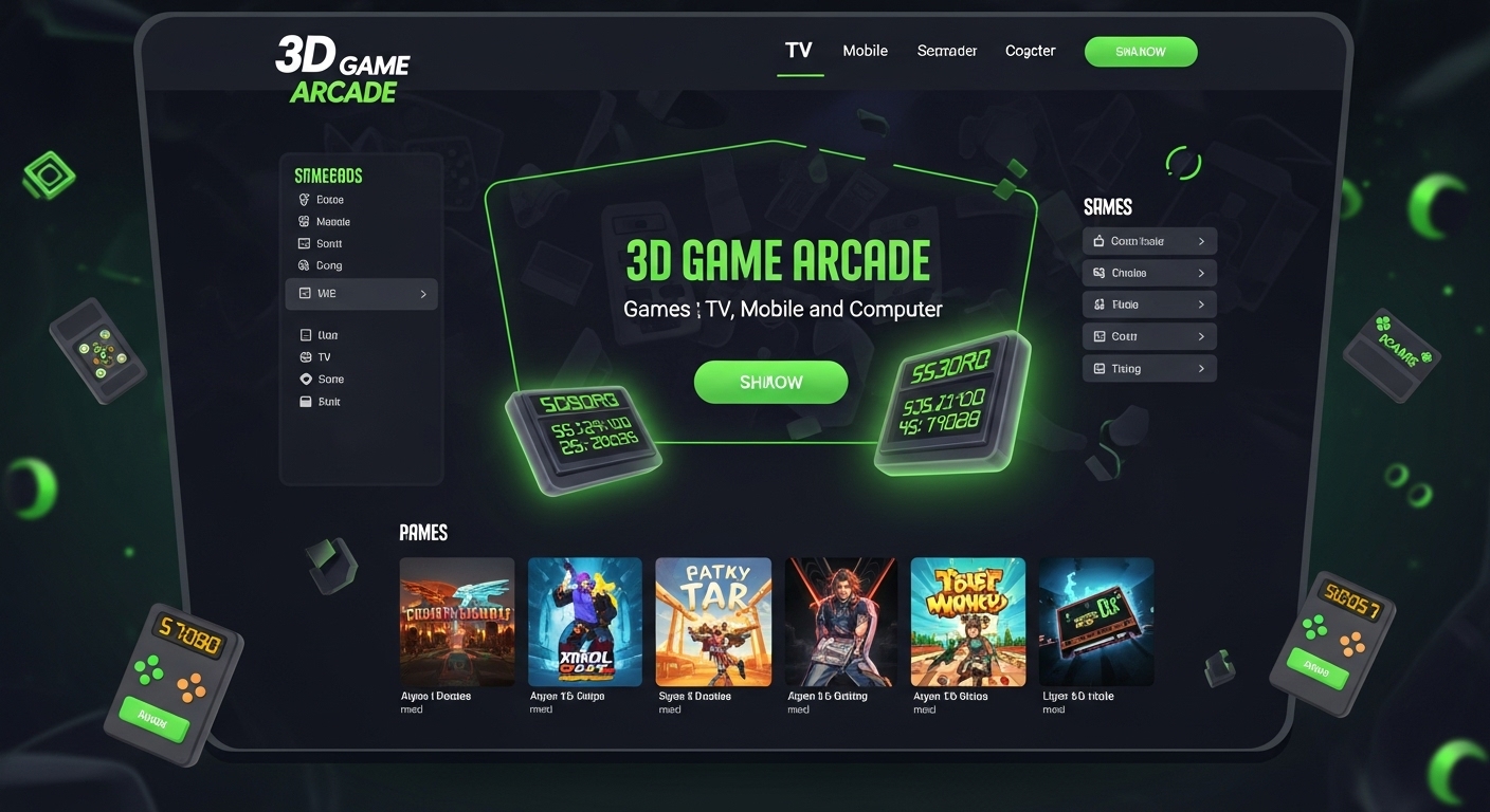 3D Game Arcade, a Game Arcade Web, TV and Mobile App