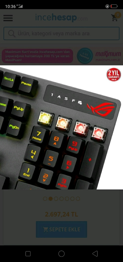Asus Rog Scope Rx Red Switch