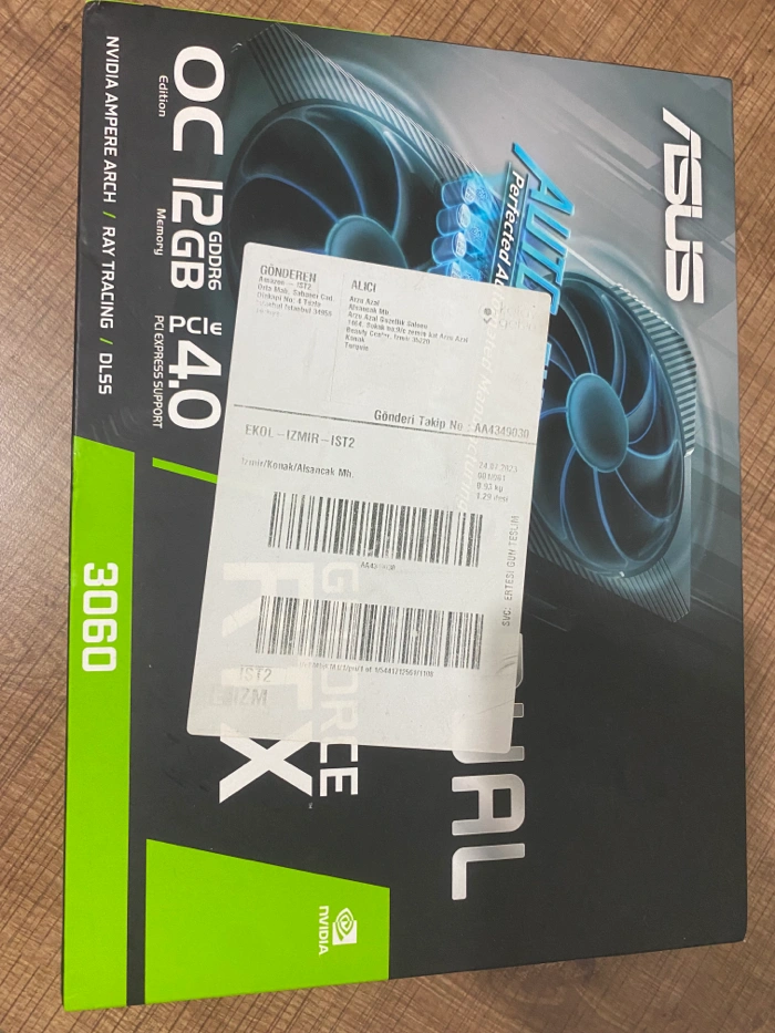 ACILL ACILL!! ASUS RTX 3060 SIFIR KUTULU FATURALI