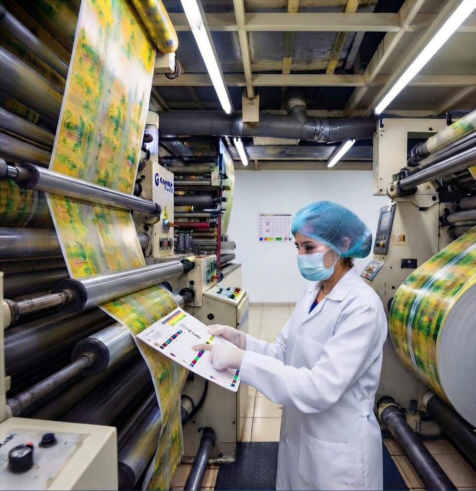 Interior de la planta de producción de empaques flexibles