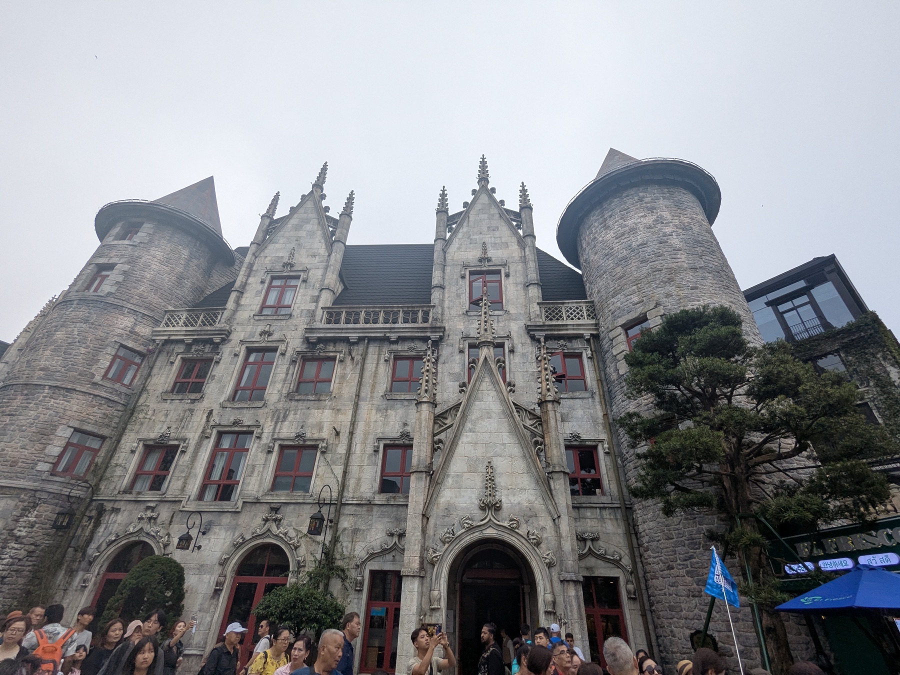 Stone façades in the recreated French Village