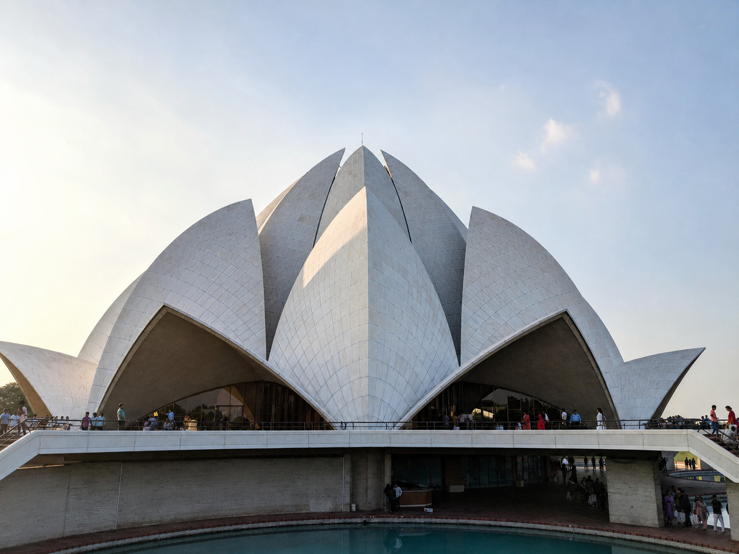 The white marble petals of the Lotus Temple in Delhi