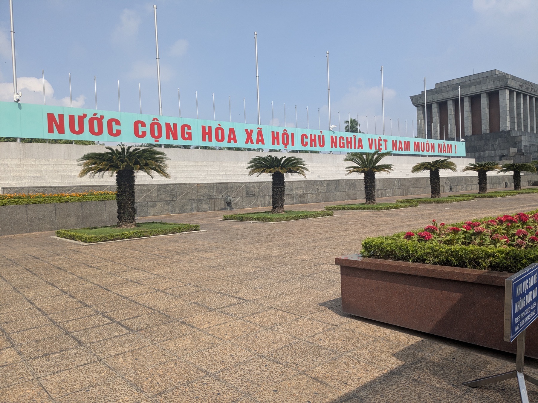 The broad ceremonial space of Ba Dinh Square
