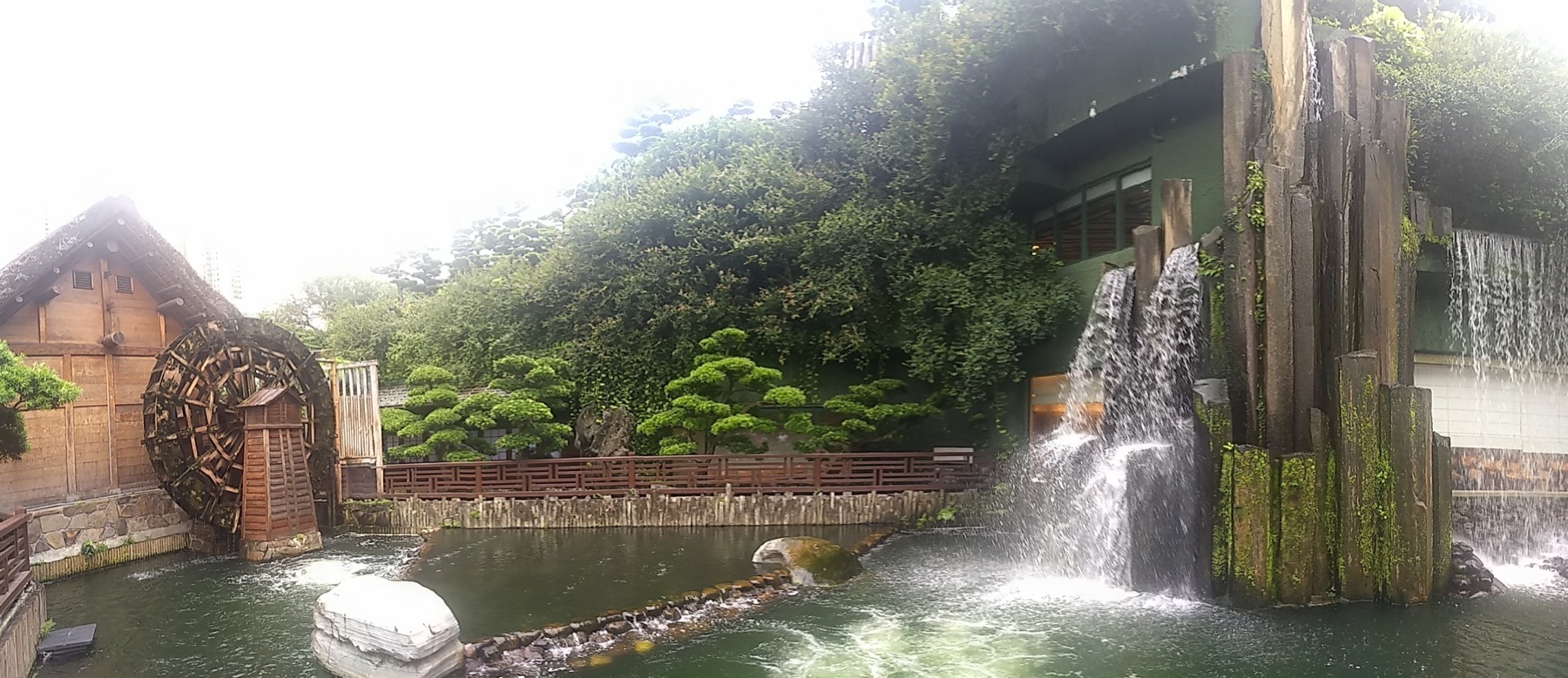 Timber halls and lotus ponds at Chi Lin Nunnery