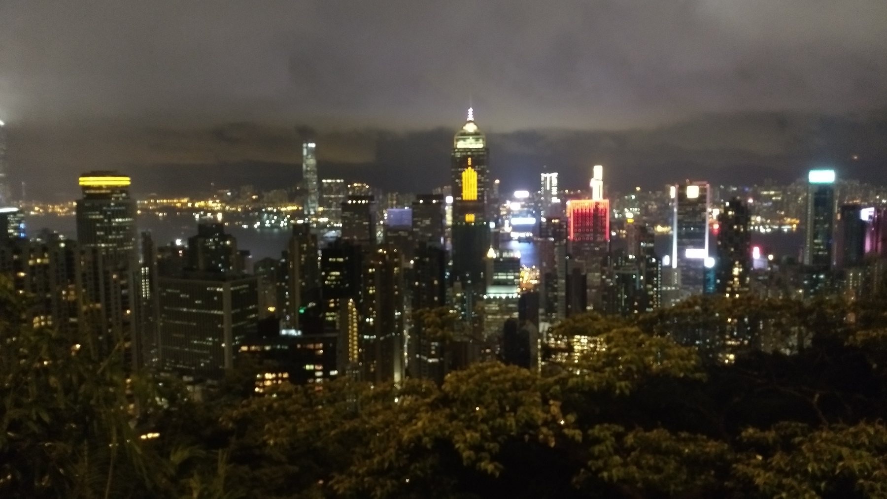 Hong Kong's illuminated skyline from Victoria Peak