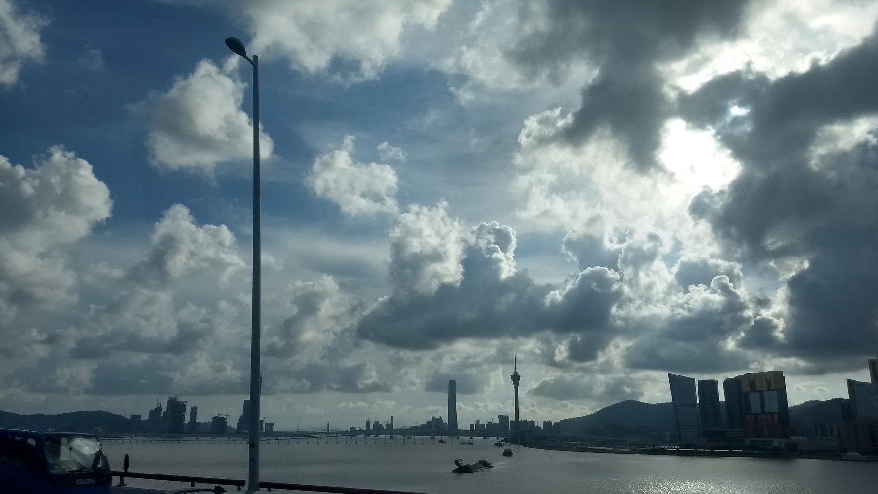 Macao's dense skyline seen across the water