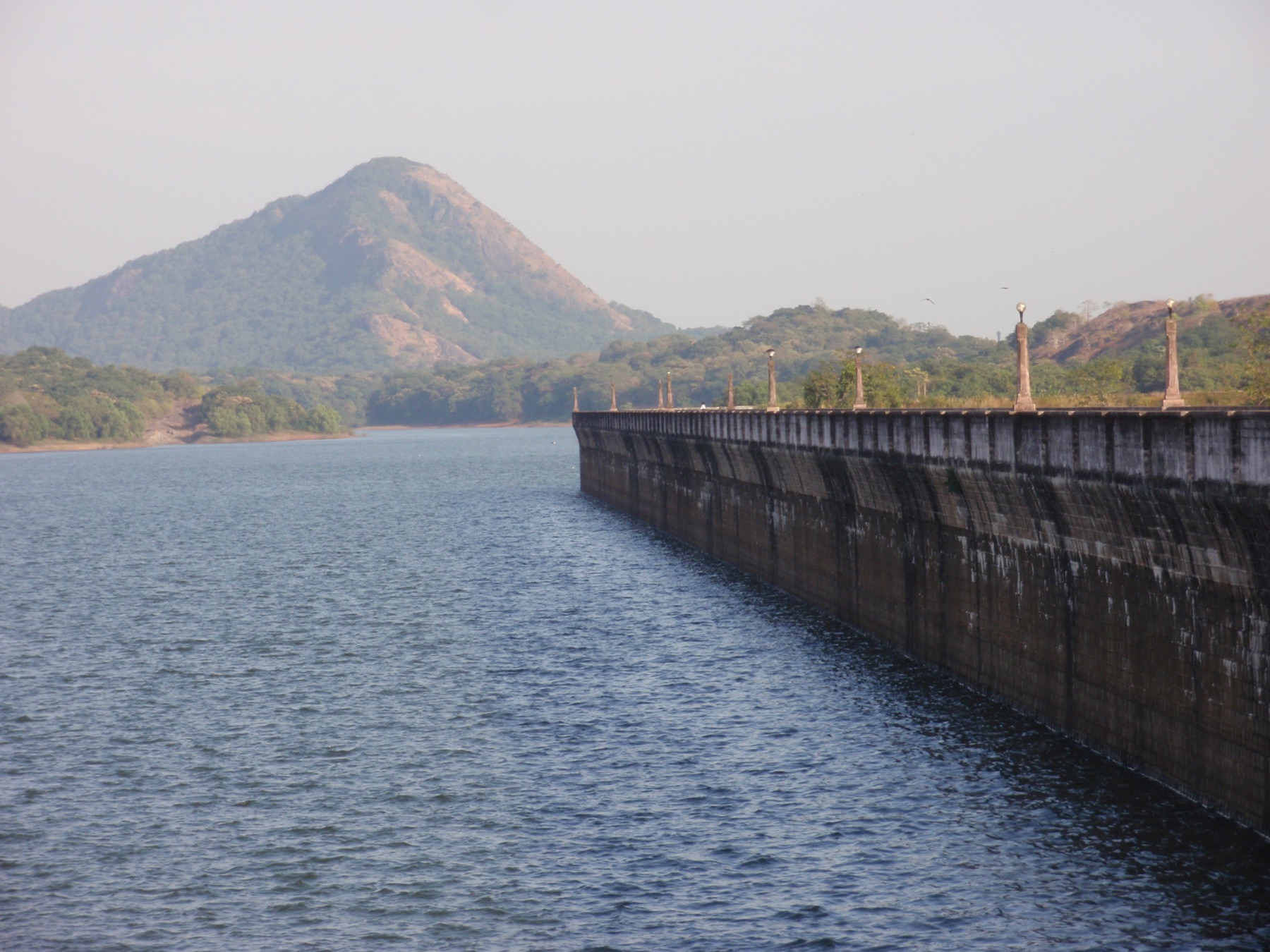 Water and hills seen from Malampuzha Dam