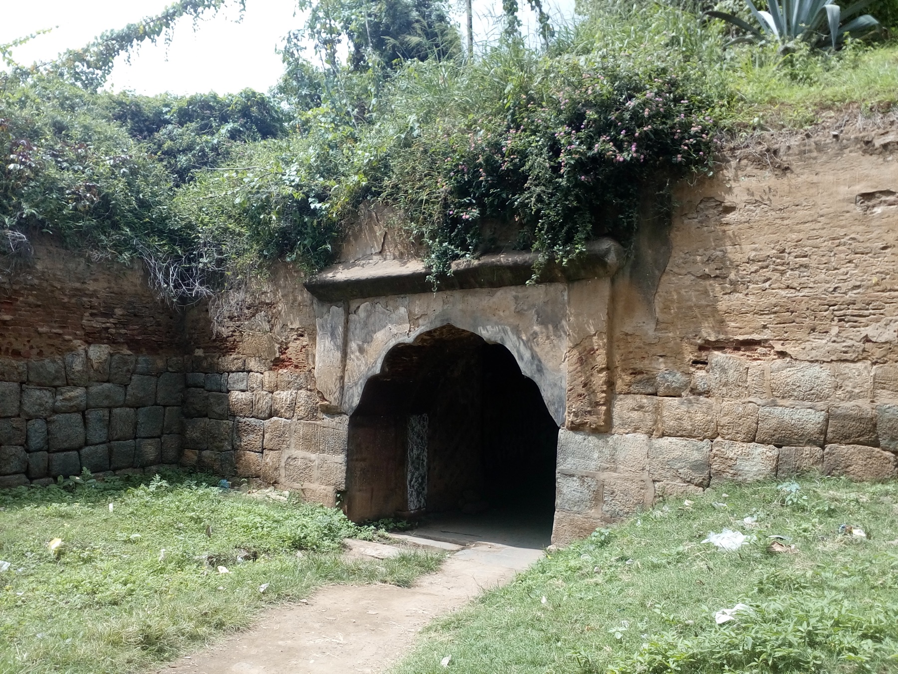 A low stone entrance associated with Colonel Bailey's Dungeon