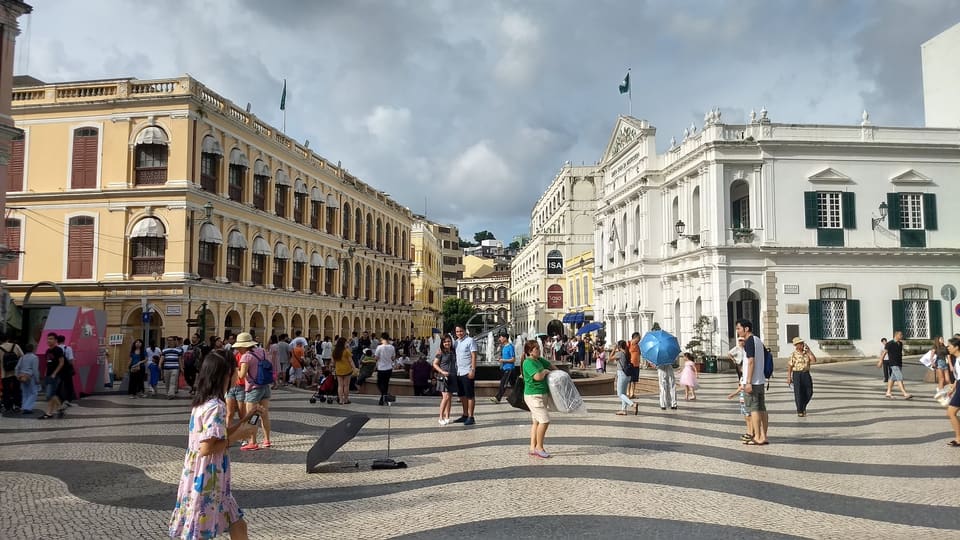 Senado Square in Macao framed by bright historic façades