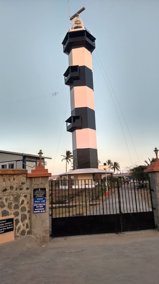 Puducherry seafront beneath an evening sky