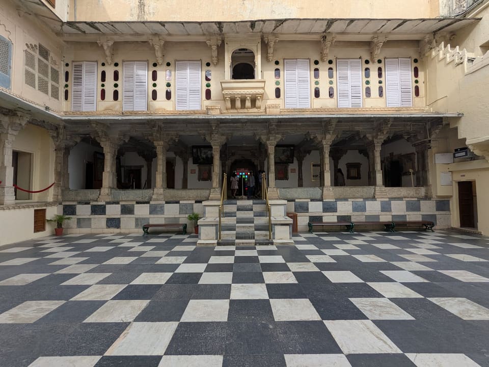 City Palace courtyard in Udaipur